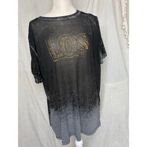 We the Free Los Angeles Burnout Tee Black Gray Size Small